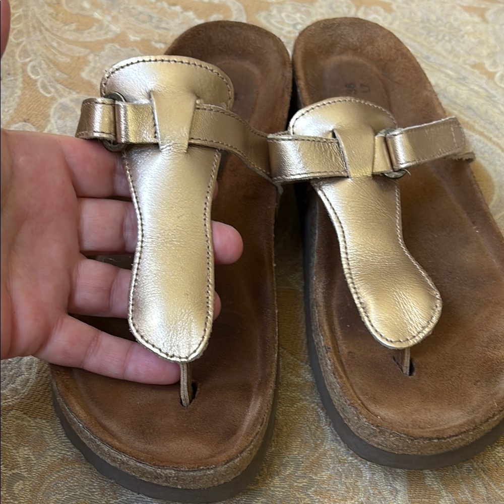 Naot gold sandals 38
